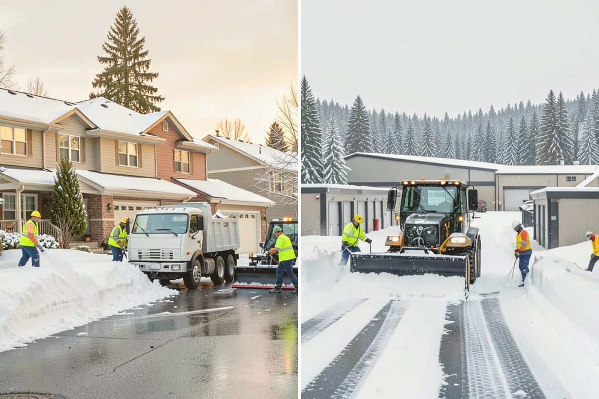 Self-Storage Facility Parking Lot Snow Removal in Kent, King County, WA - Map drive aisles, the gate approach, and loading zones