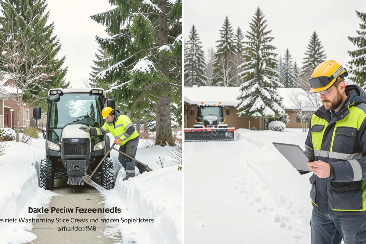 Self-Storage Facility Parking Lot Snow Removal in Kirkland, King County, WA - Map drive aisles, the gate approach, and loading zones