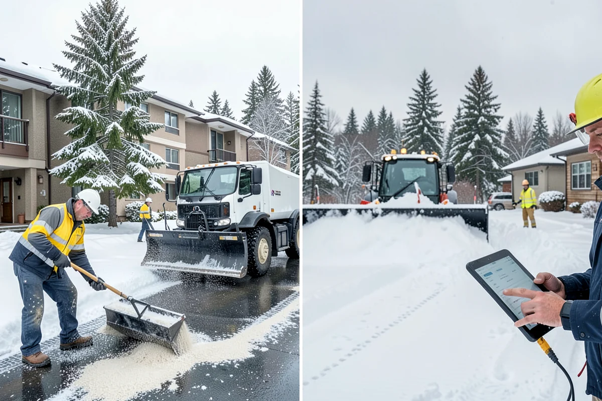 Self-Storage Facility Parking Lot Snow Removal in Lake Forest Park, King County, WA - Map drive aisles, the gate approach, and loading zones