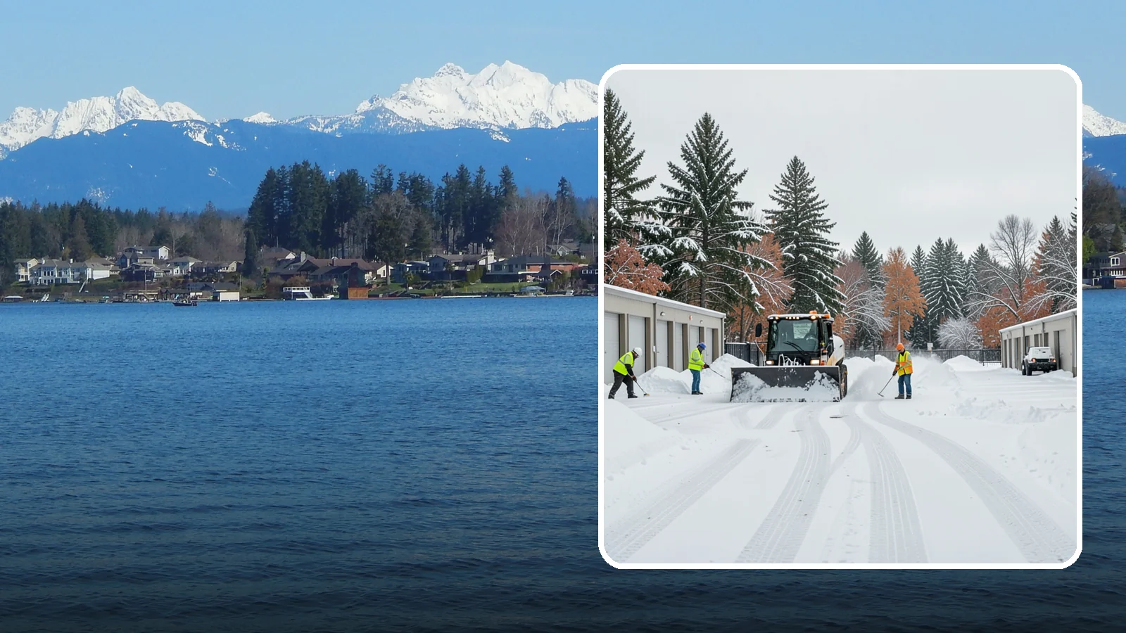 Self-Storage Facility Parking Lot Snow Removal in Lake Stevens, Snohomish County, WA - We clear self-storage drive aisles and gate approaches so Western Washington customers reach their units through winter.
