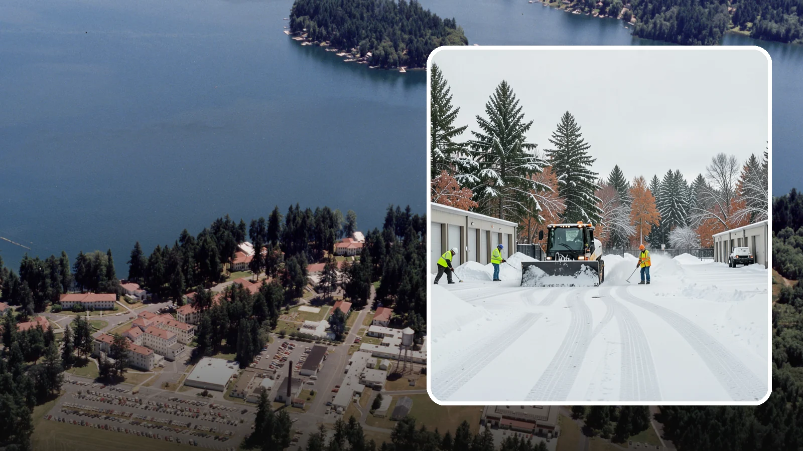 Self-Storage Facility Parking Lot Snow Removal in Lakewood, Pierce County, WA - We clear self-storage drive aisles and gate approaches so Western Washington customers reach their units through winter.