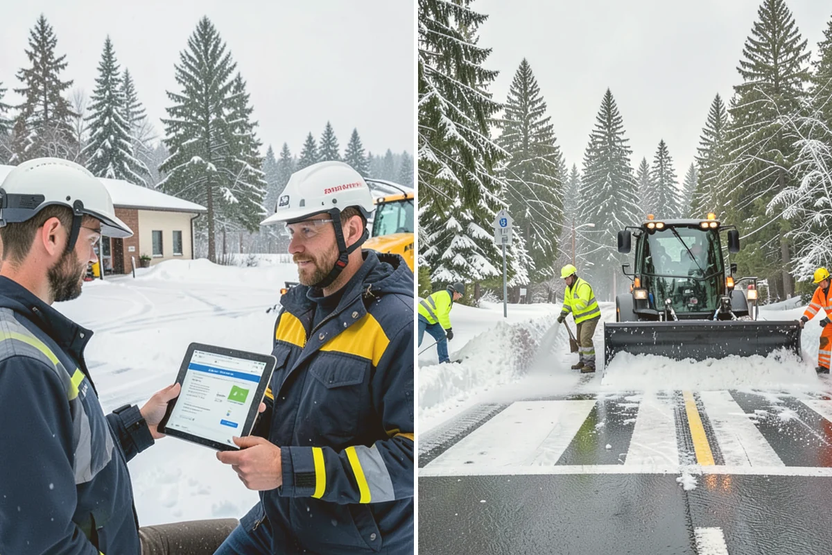Self-Storage Facility Parking Lot Snow Removal in Langley, Island County, WA - Map drive aisles, the gate approach, and loading zones