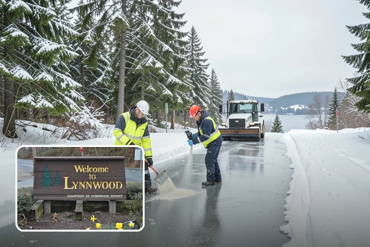 Self-Storage Facility Parking Lot Snow Removal in Lynnwood, Snohomish County, WA - Narrow drive aisles stay passable for vehicles and trailers