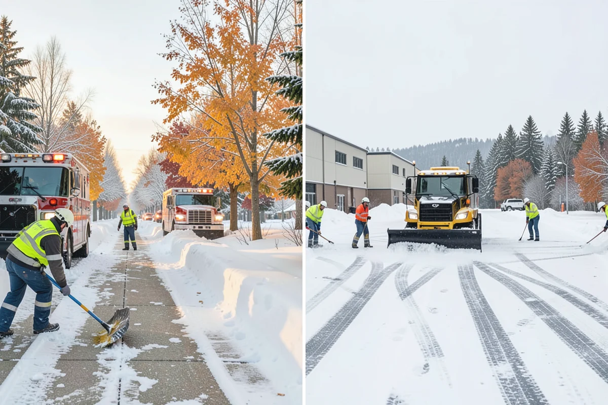 Self-Storage Facility Parking Lot Snow Removal in Medina, King County, WA - Map drive aisles, the gate approach, and loading zones