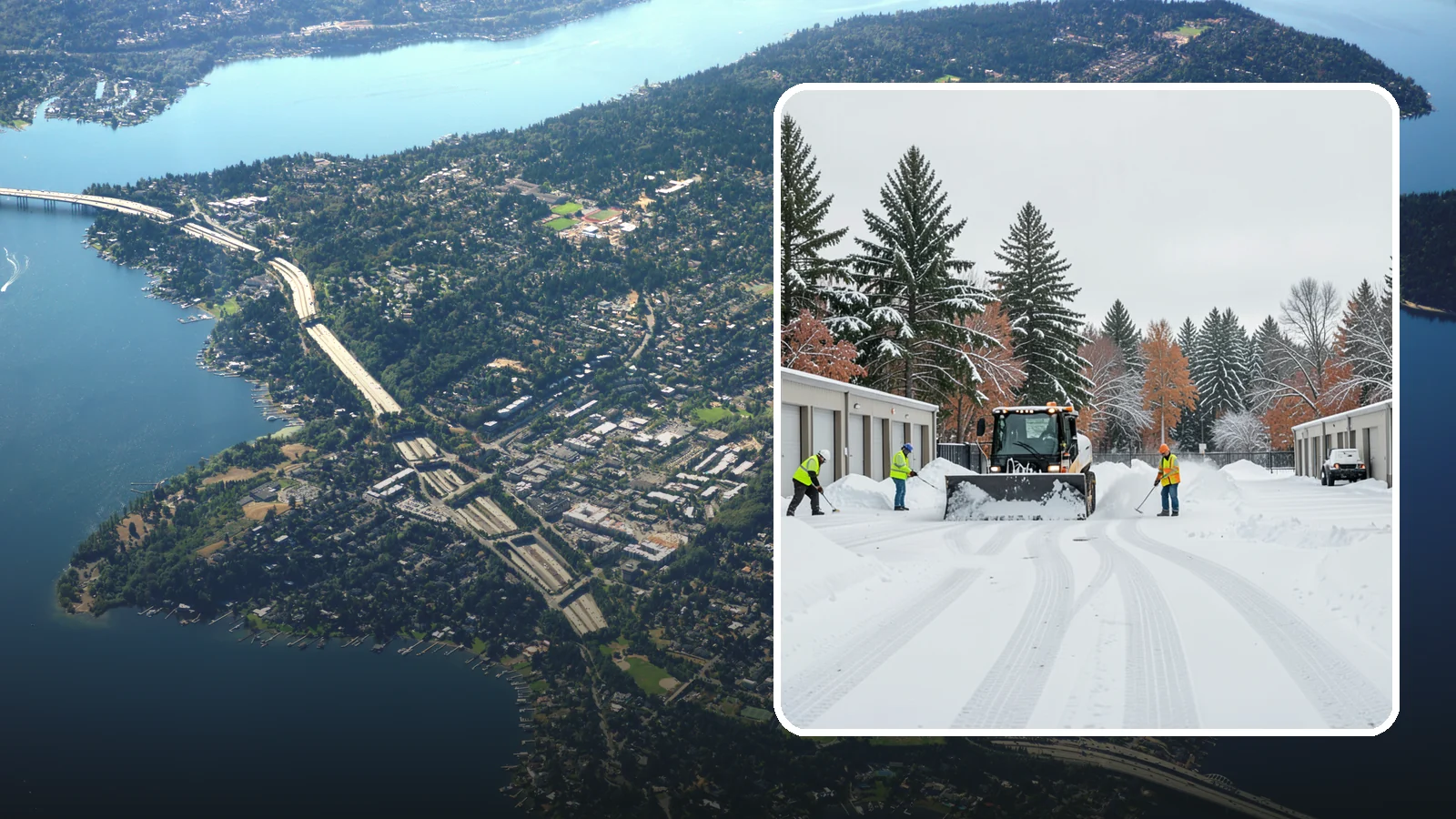 Self-Storage Facility Parking Lot Snow Removal in Mercer Island, King County, WA - We clear self-storage drive aisles and gate approaches so Western Washington customers reach their units through winter.