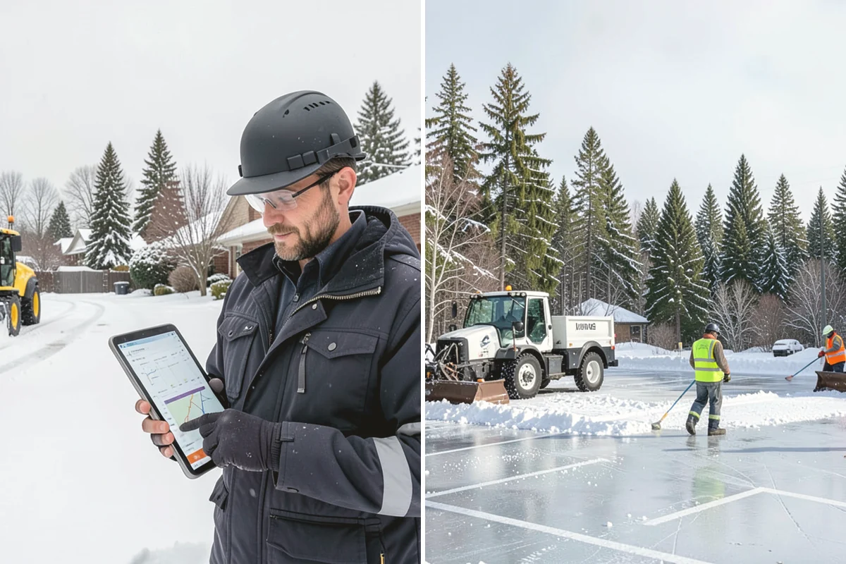 Self-Storage Facility Parking Lot Snow Removal in Mercer Island, King County, WA - Map drive aisles, the gate approach, and loading zones