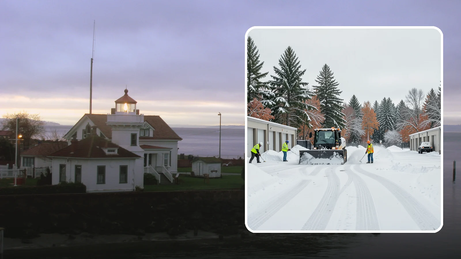 Self-Storage Facility Parking Lot Snow Removal in Mukilteo, Snohomish County, WA - We clear self-storage drive aisles and gate approaches so Western Washington customers reach their units through winter.
