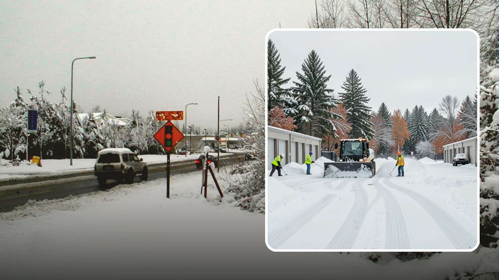 Self-Storage Facility Parking Lot Snow Removal in Newcastle, King County, WA - We clear self-storage drive aisles and gate approaches so Western Washington customers reach their units through winter.