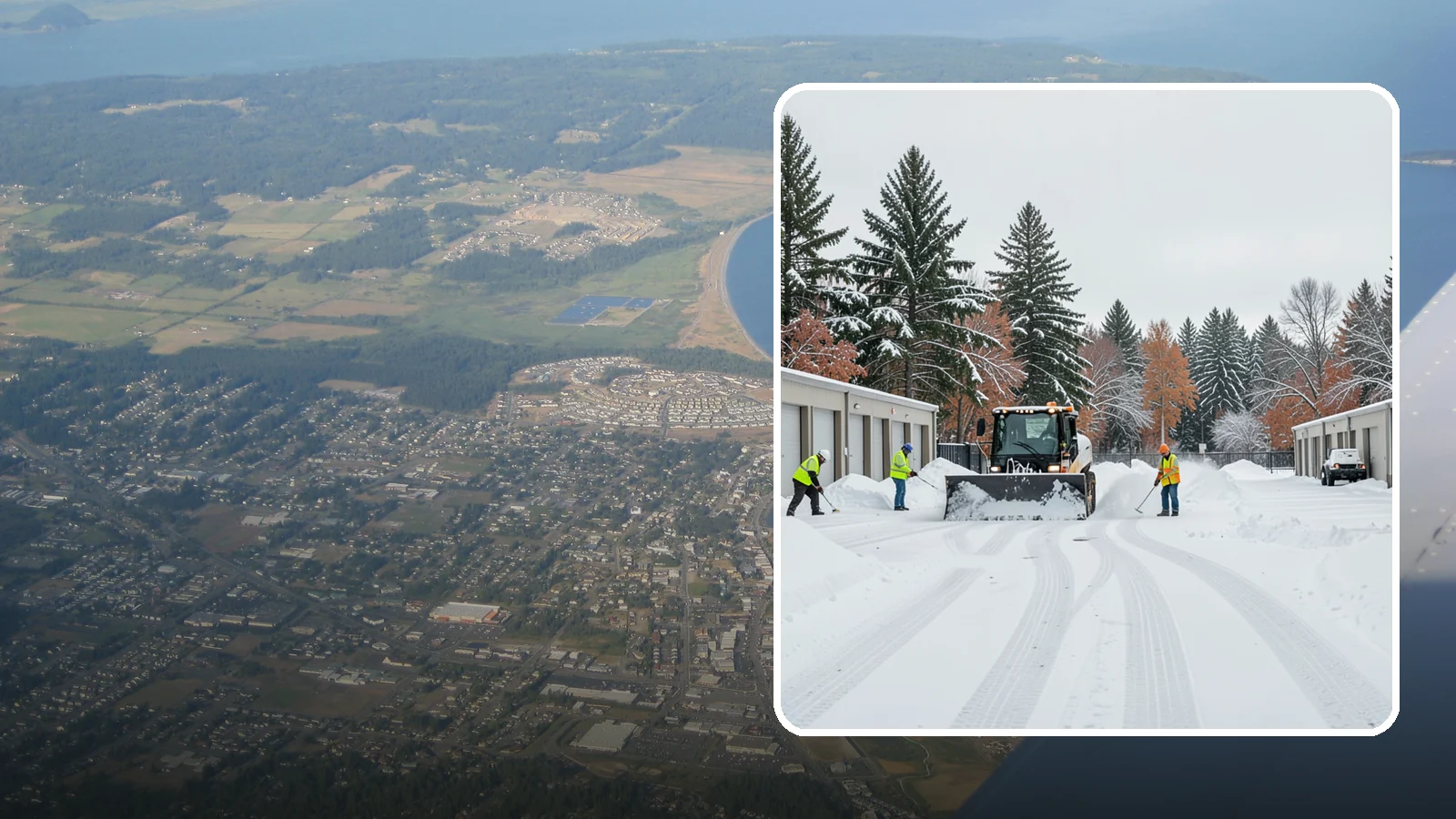 Self-Storage Facility Parking Lot Snow Removal in Oak Harbor, Island County, WA - We clear self-storage drive aisles and gate approaches so Western Washington customers reach their units through winter.
