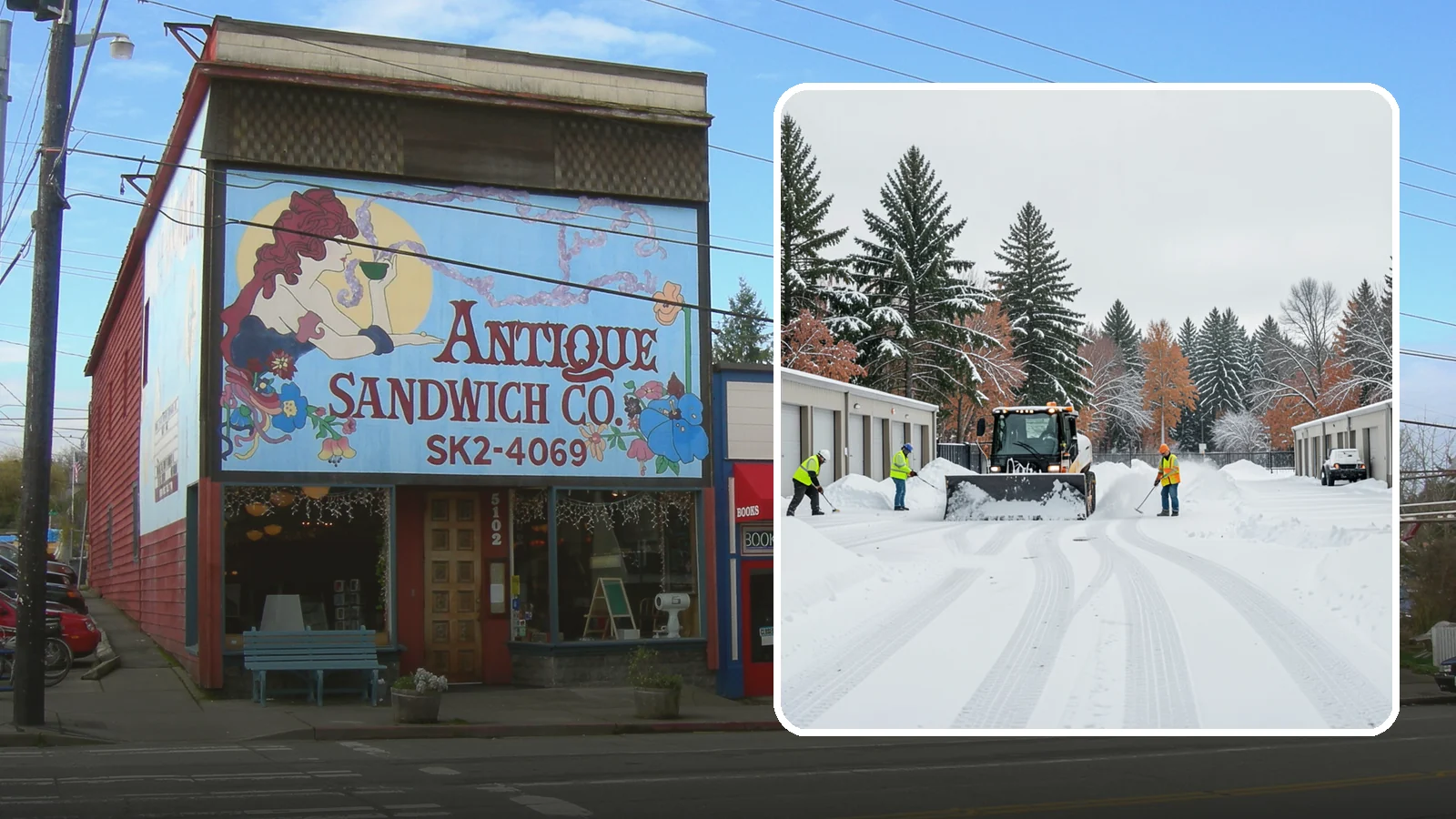 Self-Storage Facility Parking Lot Snow Removal in Ruston, Pierce County, WA - We clear self-storage drive aisles and gate approaches so Western Washington customers reach their units through winter.