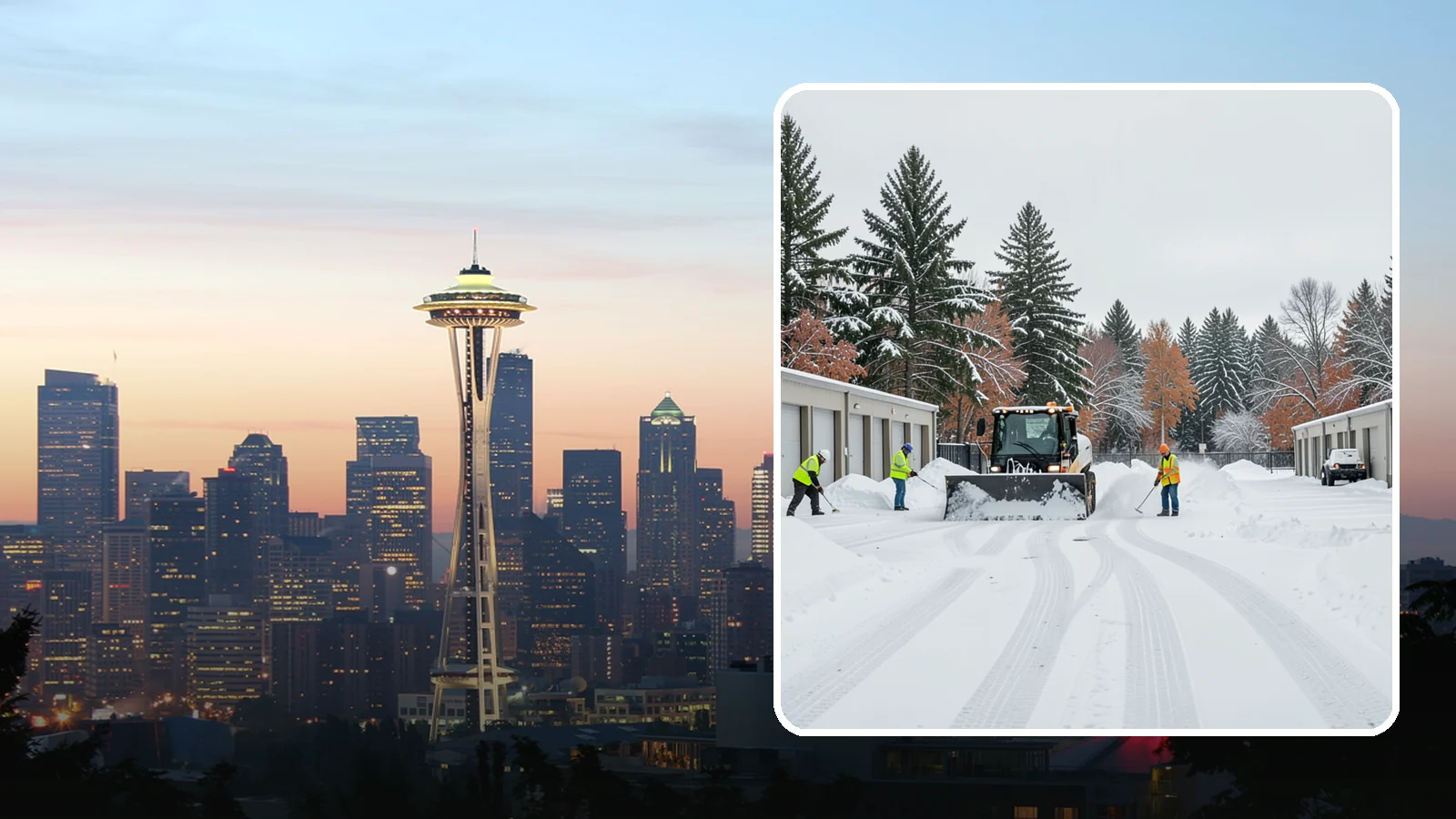 Self-Storage Facility Parking Lot Snow Removal in Seattle, King County, WA - We clear self-storage drive aisles and gate approaches so Western Washington customers reach their units through winter.