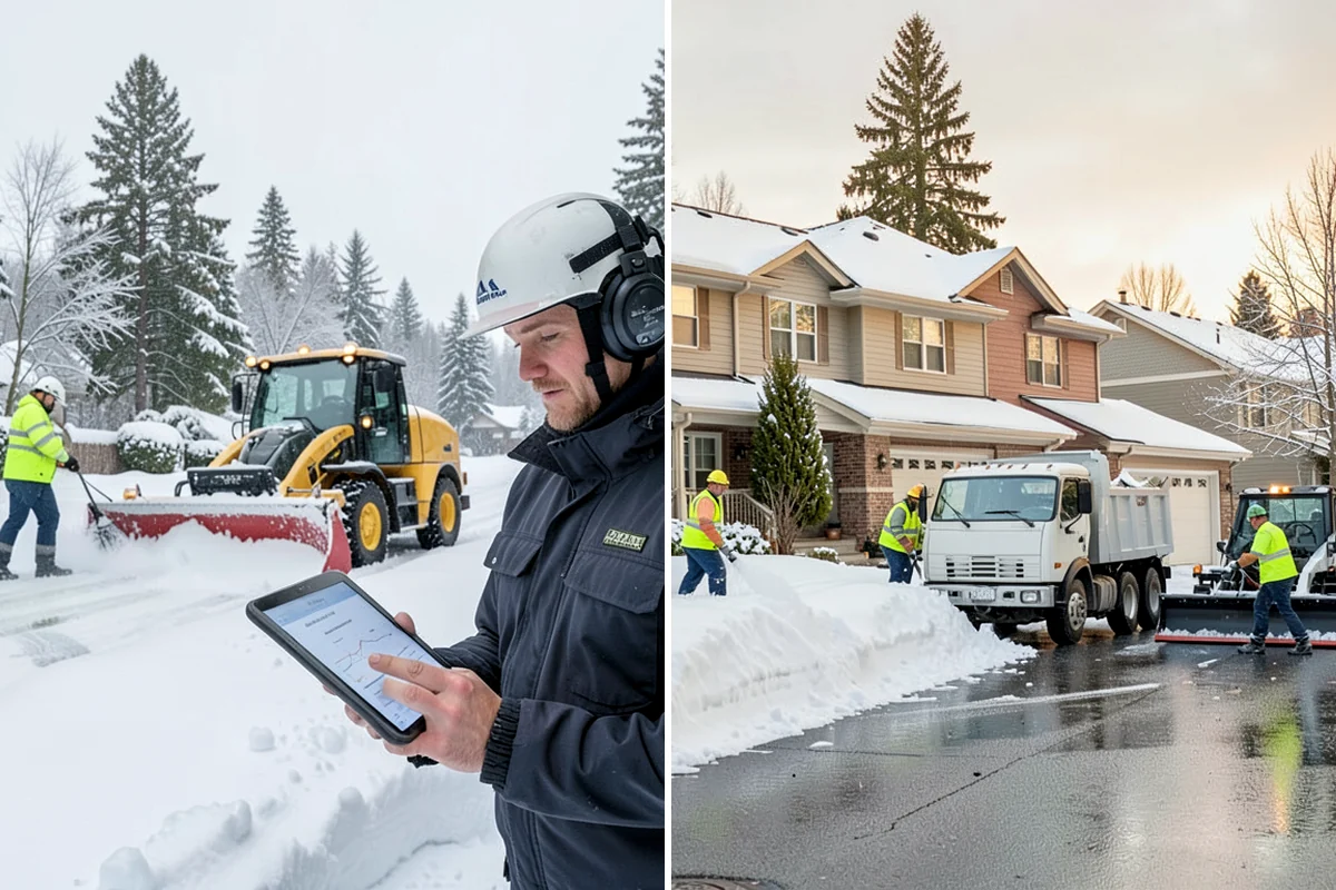 Self-Storage Facility Parking Lot Snow Removal in Seattle, King County, WA - Map drive aisles, the gate approach, and loading zones