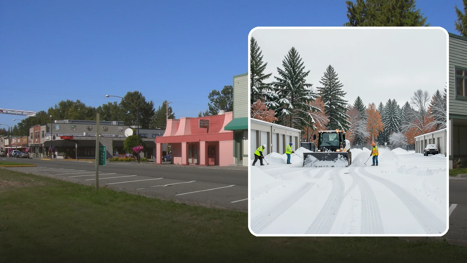 Self-Storage Facility Parking Lot Snow Removal in Snoqualmie, King County, WA - We clear self-storage drive aisles and gate approaches so Western Washington customers reach their units through winter.
