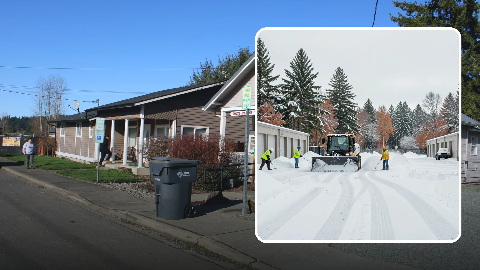 Self-Storage Facility Parking Lot Snow Removal in South Prairie, Pierce County, WA - We clear self-storage drive aisles and gate approaches so Western Washington customers reach their units through winter.