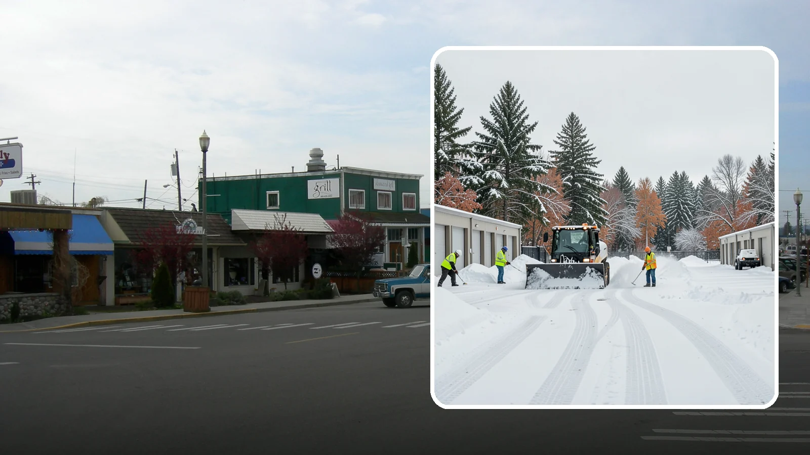 Self-Storage Facility Parking Lot Snow Removal in Stanwood, Snohomish County, WA - We clear self-storage drive aisles and gate approaches so Western Washington customers reach their units through winter.
