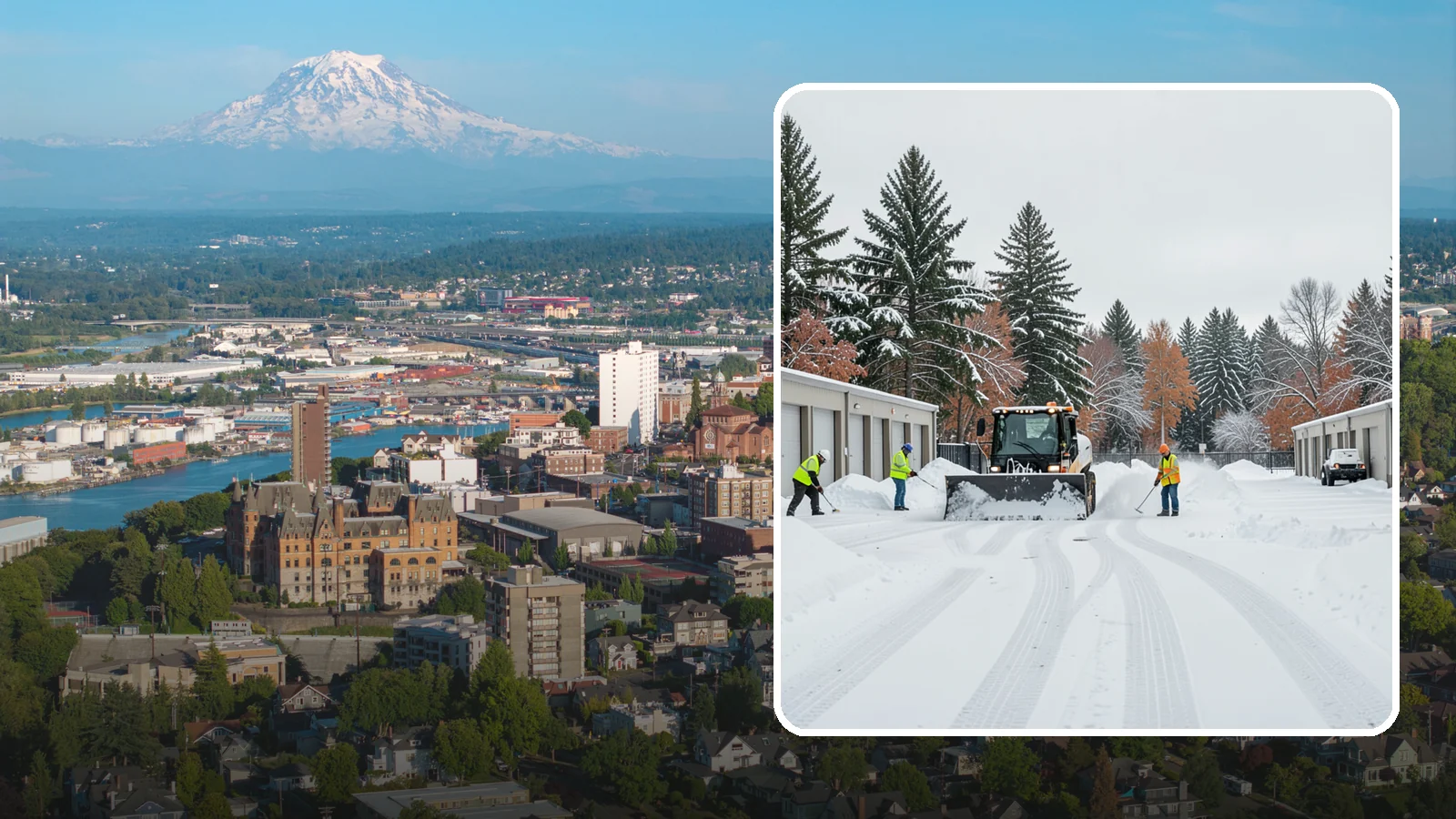 Self-Storage Facility Parking Lot Snow Removal in Tacoma, Pierce County, WA - We clear self-storage drive aisles and gate approaches so Western Washington customers reach their units through winter.