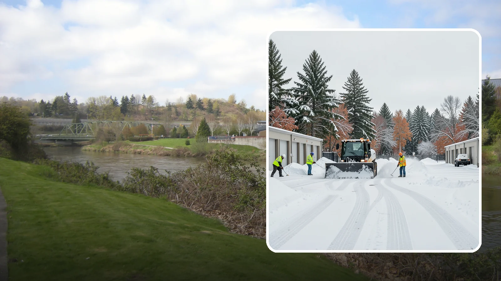 Self-Storage Facility Parking Lot Snow Removal in Tukwila, King County, WA - We clear self-storage drive aisles and gate approaches so Western Washington customers reach their units through winter.