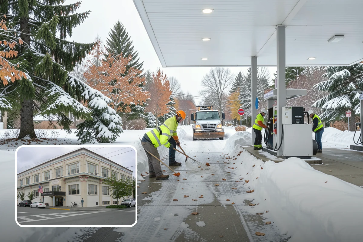 Self-Storage Facility Sidewalk Clearing in Anacortes, Skagit County, WA - Office, gate, and unit-row walks kept passable for customers