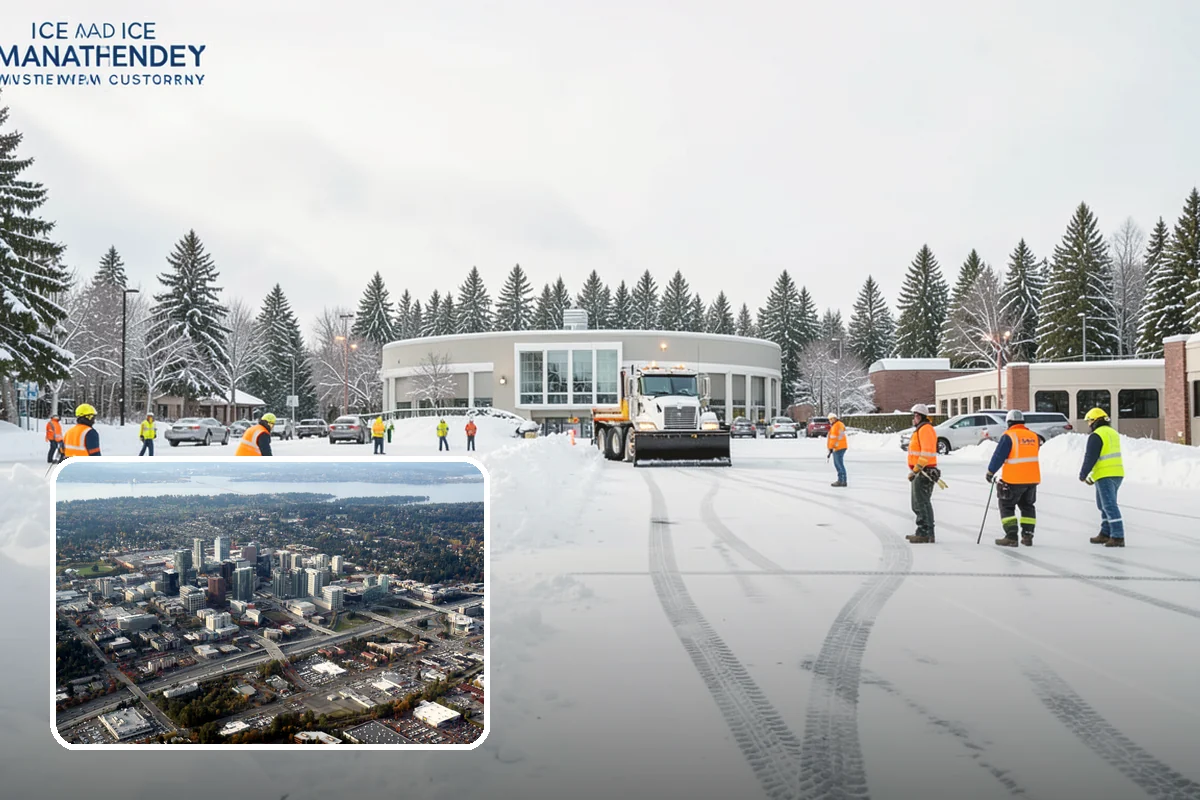 Self-Storage Facility Sidewalk Clearing in Bellevue, King County, WA - Office, gate, and unit-row walks kept passable for customers