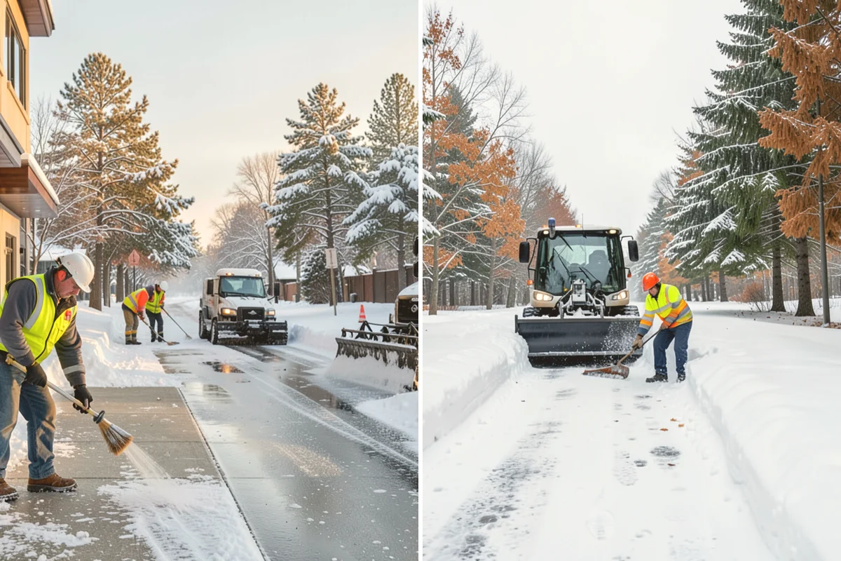 Self-Storage Facility Sidewalk Clearing in Bothell, King County, WA - Clear the office entrance and gate keypad approach first