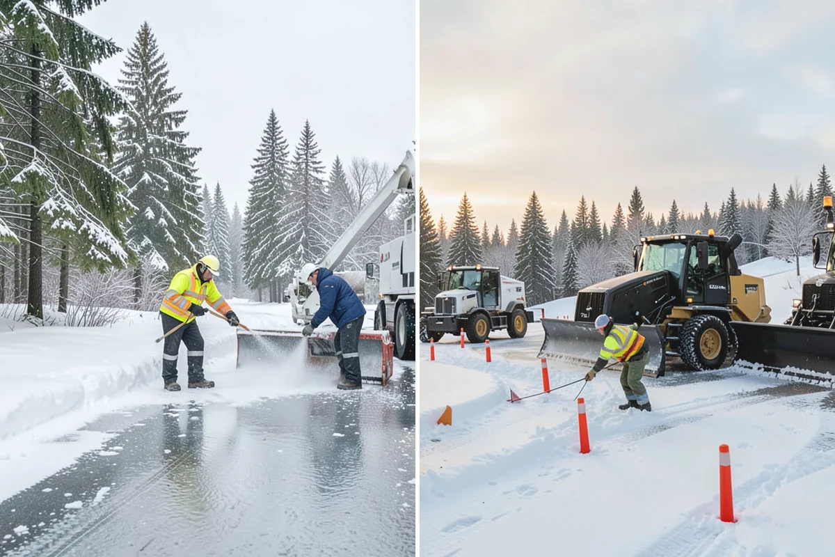 Self-Storage Facility Sidewalk Clearing in Buckley, Pierce County, WA - Clear the office entrance and gate keypad approach first