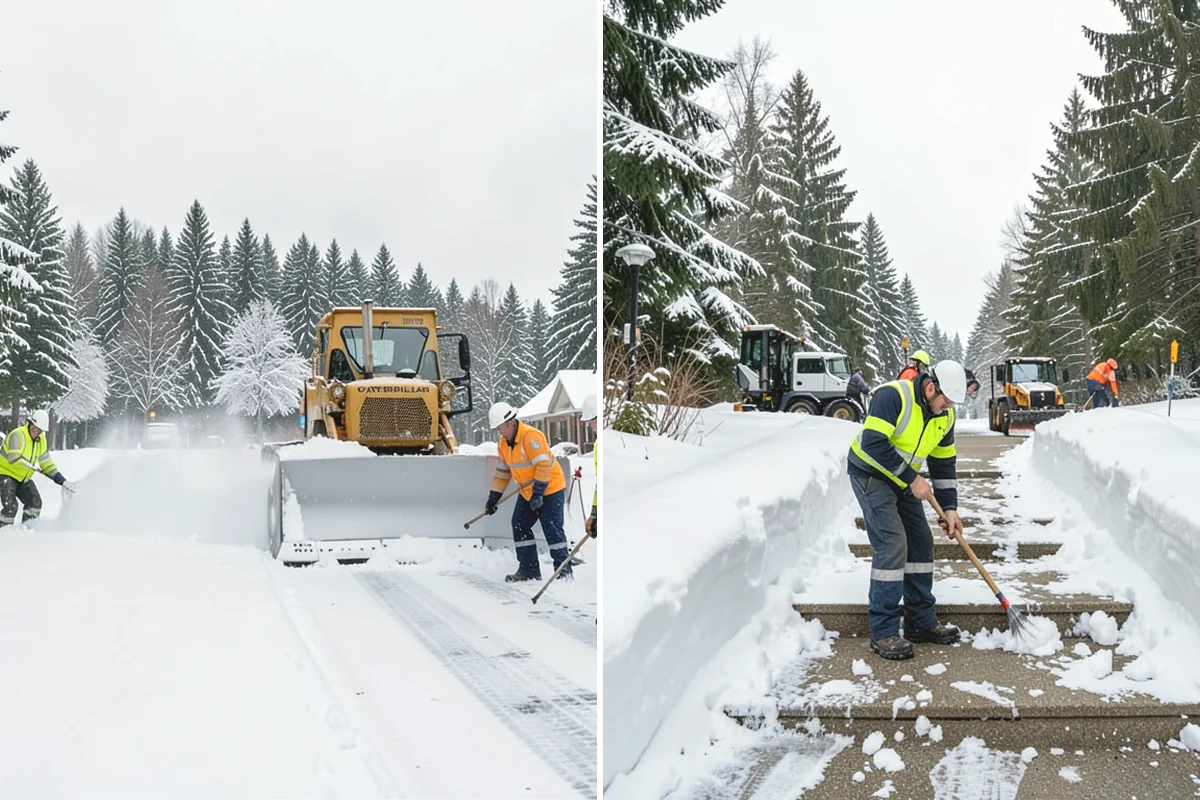 Self-Storage Facility Sidewalk Clearing in Carnation, King County, WA - Clear the office entrance and gate keypad approach first