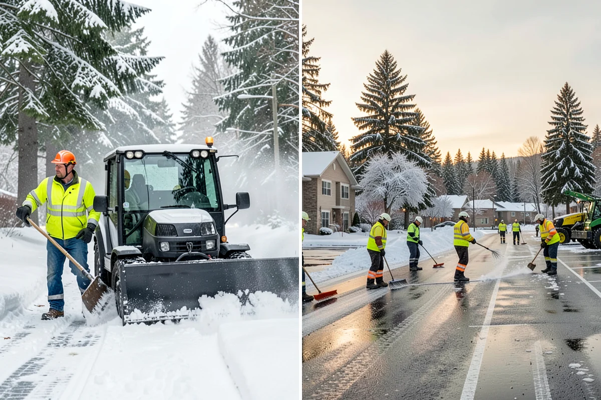 Self-Storage Facility Sidewalk Clearing in Clyde Hill, King County, WA - Clear the office entrance and gate keypad approach first