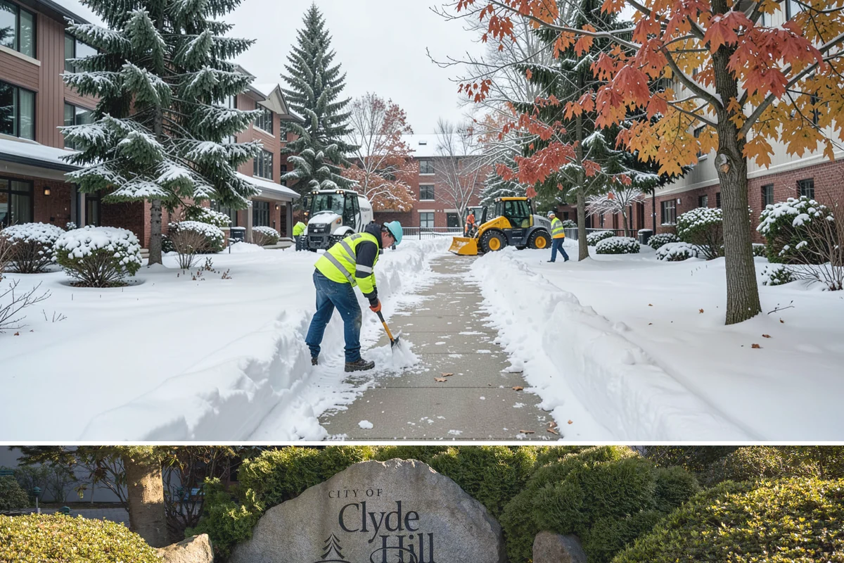 Self-Storage Facility Sidewalk Clearing in Clyde Hill, King County, WA - Self-storage demand holds from December through February, when shaded walks between buildings stay glazed after open areas clear.