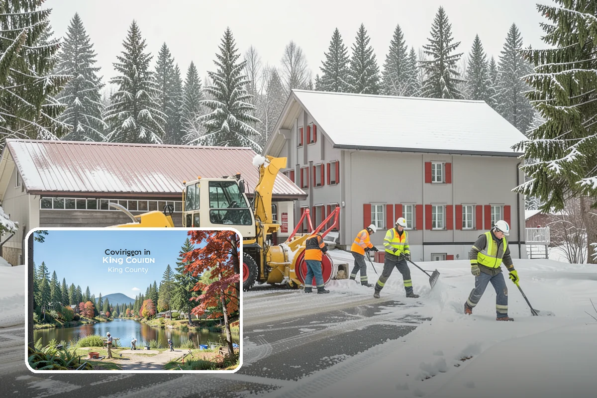 Self-Storage Facility Sidewalk Clearing in Covington, King County, WA - Office, gate, and unit-row walks kept passable for customers