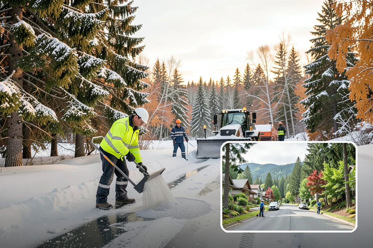 Self-Storage Facility Sidewalk Clearing in Darrington, Snohomish County, WA - Office, gate, and unit-row walks kept passable for customers