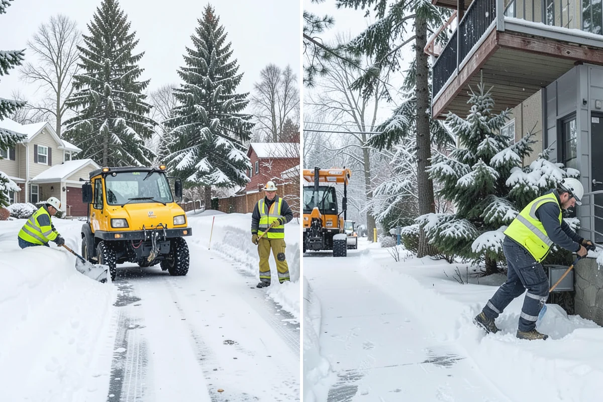 Self-Storage Facility Sidewalk Clearing in Des Moines, King County, WA - Clear the office entrance and gate keypad approach first