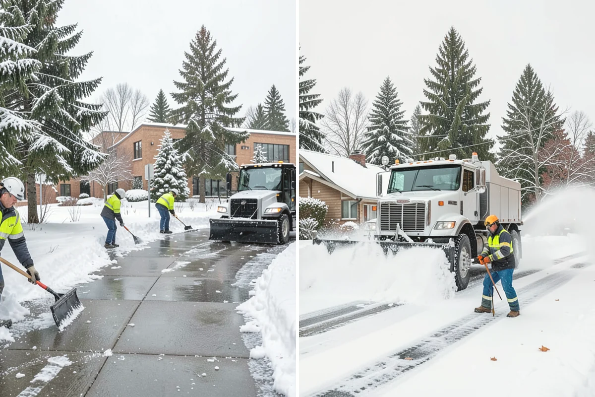 Self-Storage Facility Sidewalk Clearing in Duvall, King County, WA - Clear the office entrance and gate keypad approach first