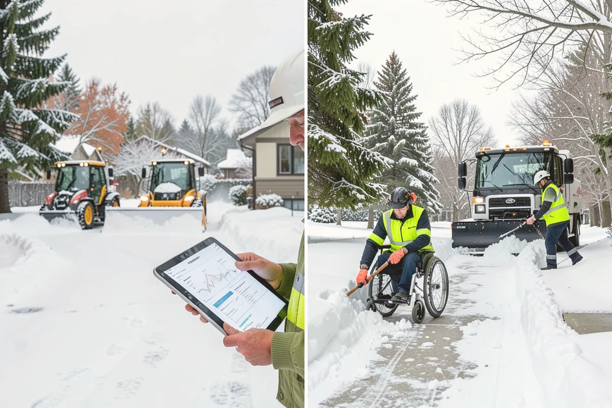 Self-Storage Facility Sidewalk Clearing in Eatonville, Pierce County, WA - Clear the office entrance and gate keypad approach first