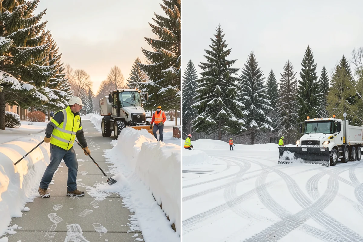 Self-Storage Facility Sidewalk Clearing in Edmonds, Snohomish County, WA - Clear the office entrance and gate keypad approach first