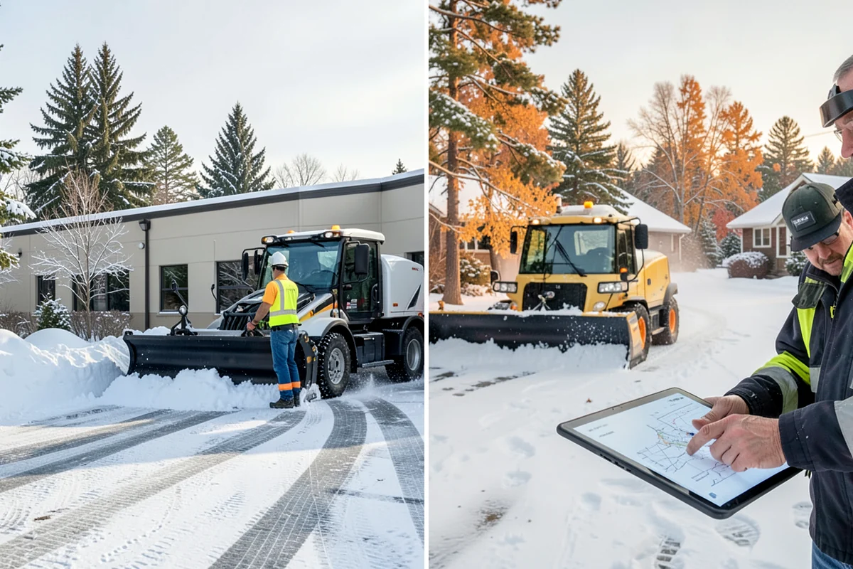 Self-Storage Facility Sidewalk Clearing in Enumclaw, King County, WA - Clear the office entrance and gate keypad approach first