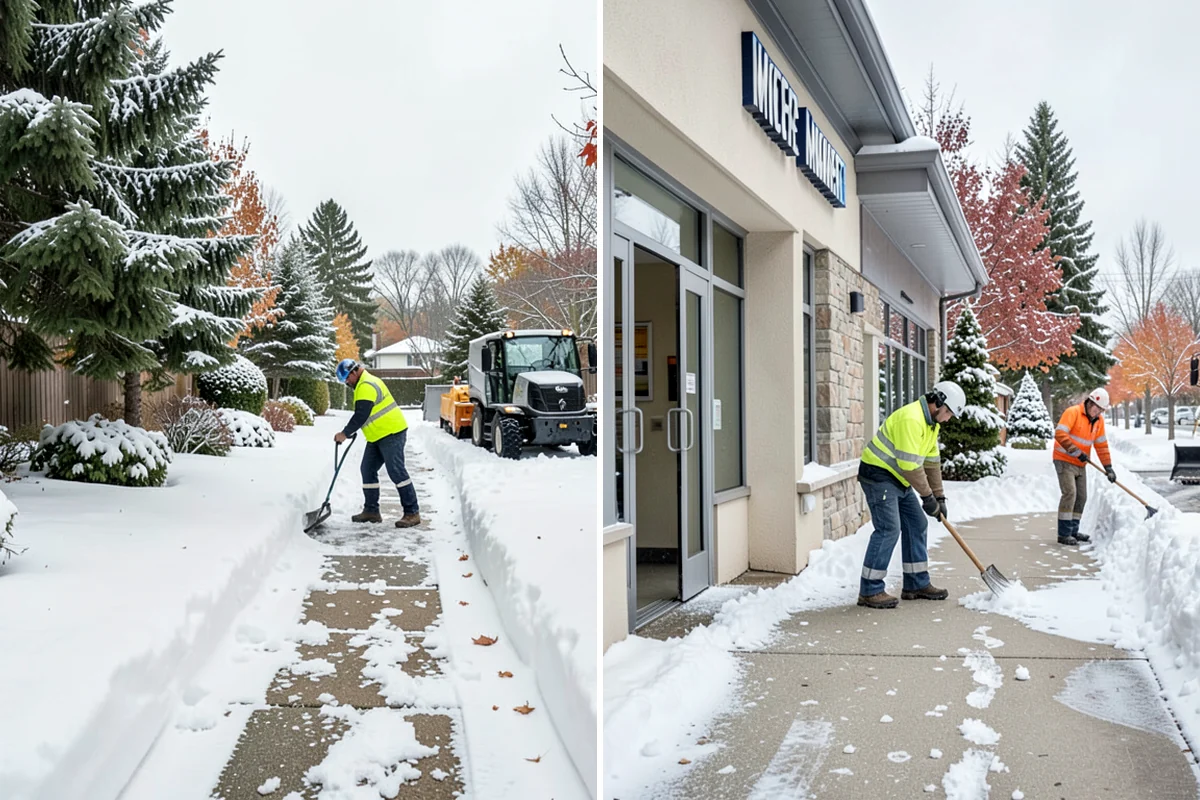 Self-Storage Facility Sidewalk Clearing in Everett, Snohomish County, WA - Clear the office entrance and gate keypad approach first