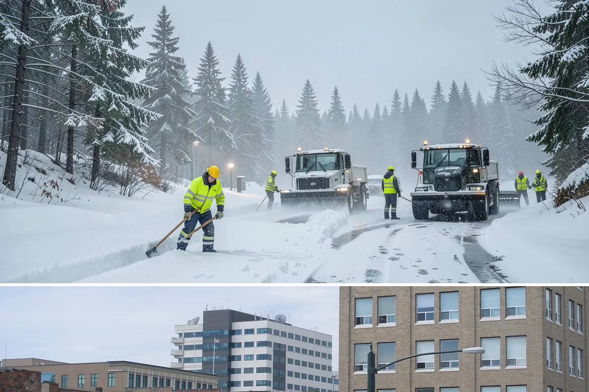 Self-Storage Facility Sidewalk Clearing in Everett, Snohomish County, WA - Self-storage demand holds from December through February, when shaded walks between buildings stay glazed after open areas clear.