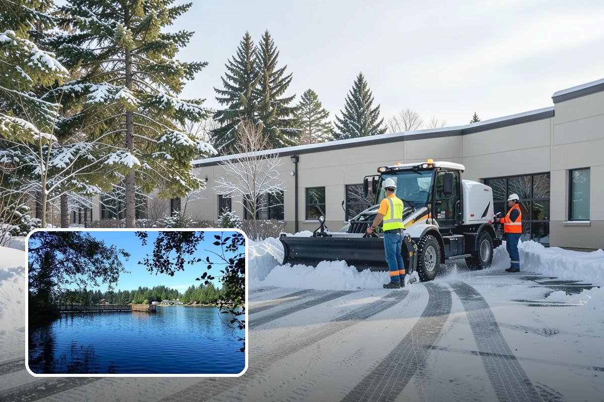 Self-Storage Facility Sidewalk Clearing in Federal Way, King County, WA - Office, gate, and unit-row walks kept passable for customers