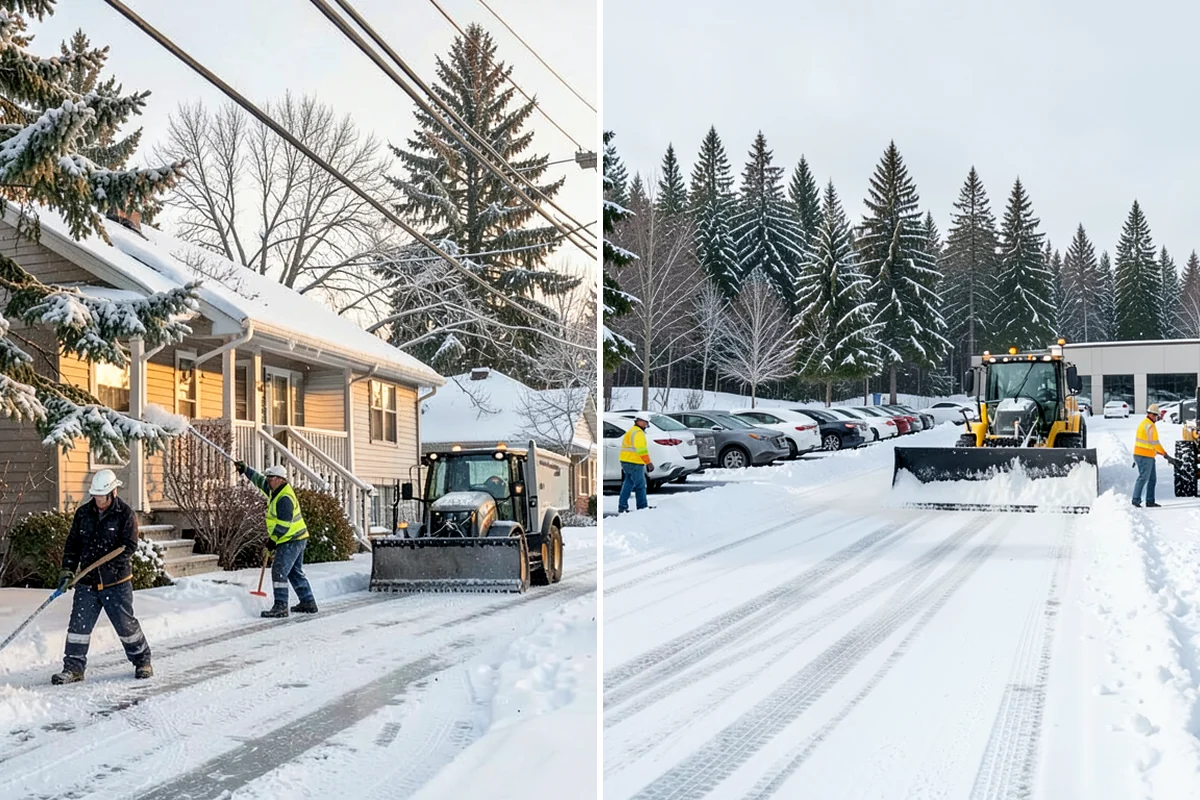 Self-Storage Facility Sidewalk Clearing in Federal Way, King County, WA - Clear the office entrance and gate keypad approach first