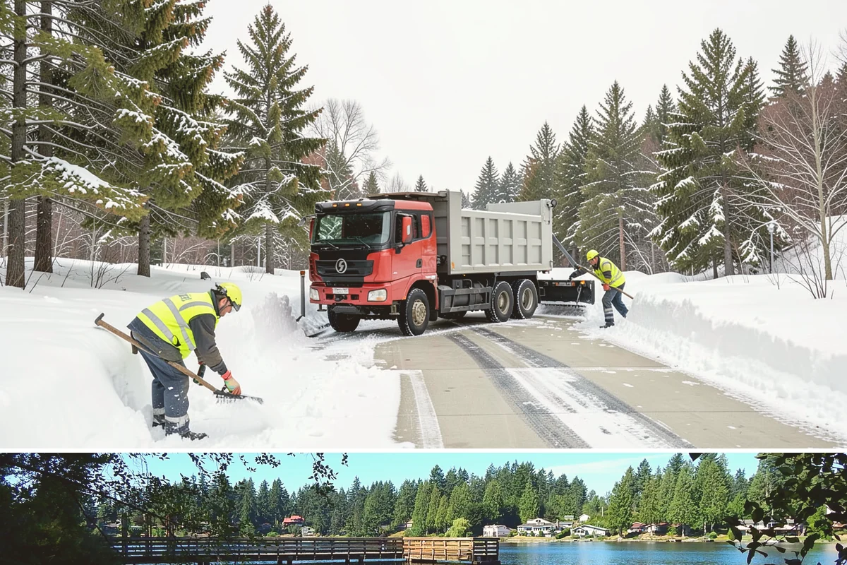 Self-Storage Facility Sidewalk Clearing in Federal Way, King County, WA - Self-storage demand holds from December through February, when shaded walks between buildings stay glazed after open areas clear.