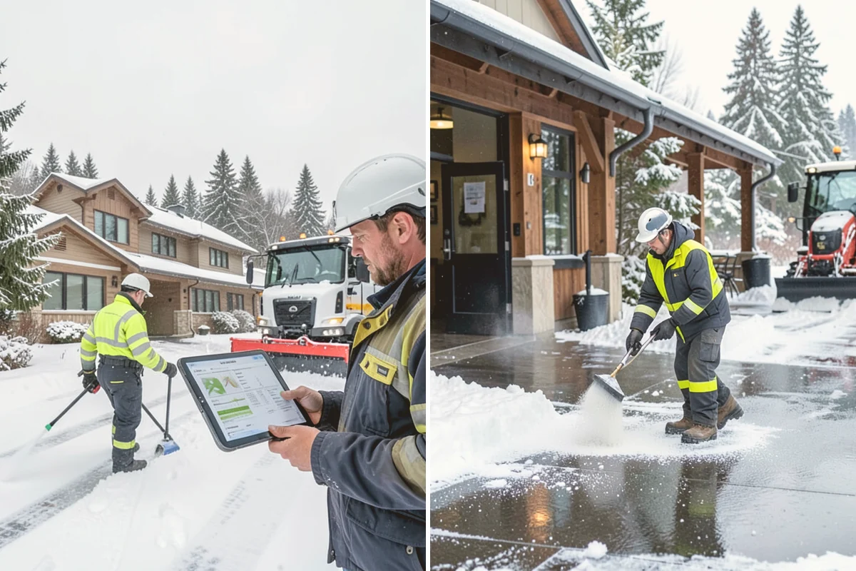 Self-Storage Facility Sidewalk Clearing in Fife, Pierce County, WA - Clear the office entrance and gate keypad approach first