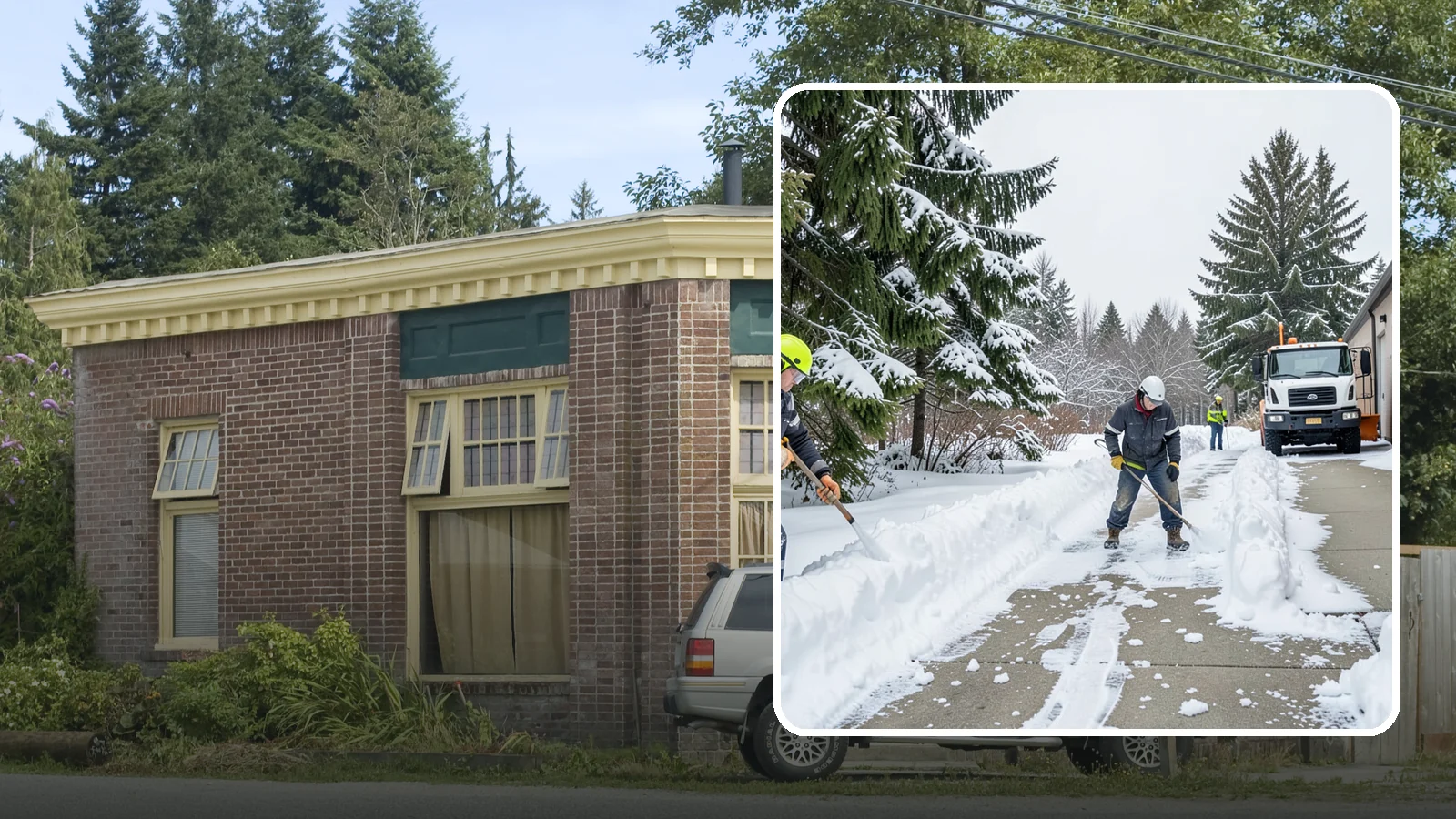 Self-Storage Facility Sidewalk Clearing in Hamilton, Skagit County, WA - Access-walk clearing for Western Washington self-storage facilities, keeping office entries, keypad approaches, and unit-row...