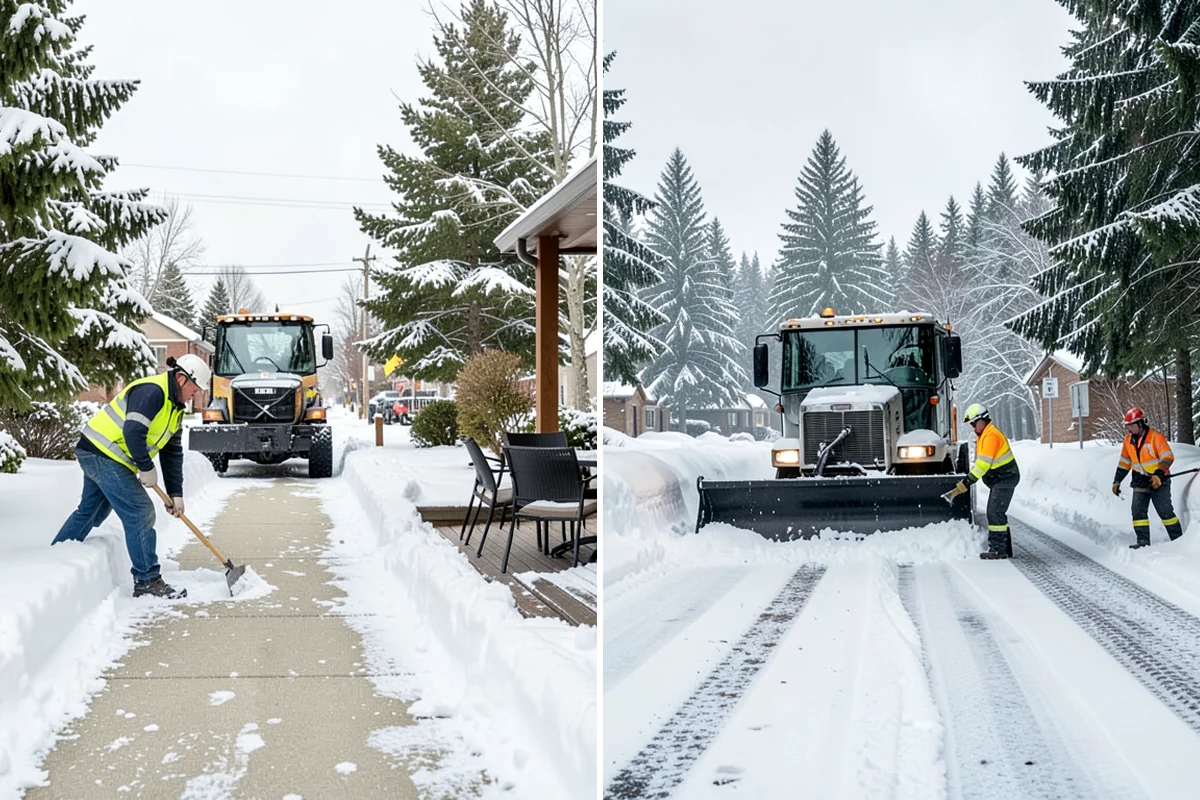 Self-Storage Facility Sidewalk Clearing in Hunts Point, King County, WA - Clear the office entrance and gate keypad approach first
