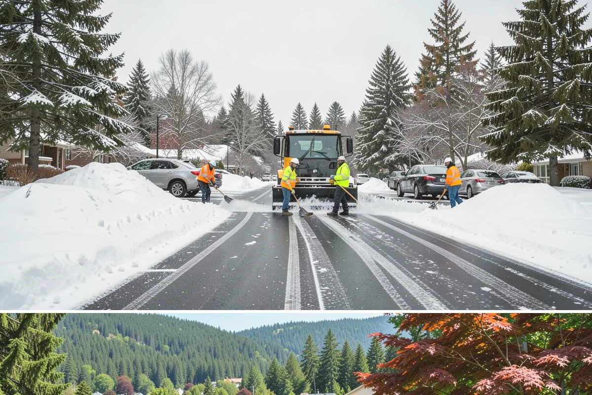 Self-Storage Facility Sidewalk Clearing in Index, Snohomish County, WA - Self-storage demand holds from December through February, when shaded walks between buildings stay glazed after open areas clear.