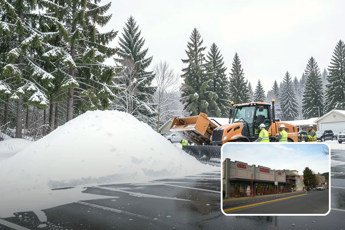 Self-Storage Facility Sidewalk Clearing in Issaquah, King County, WA - Office, gate, and unit-row walks kept passable for customers