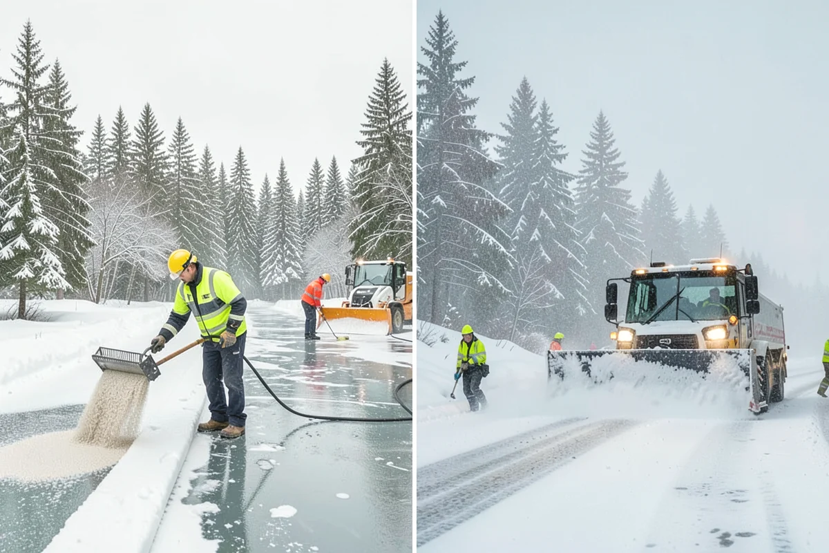 Self-Storage Facility Sidewalk Clearing in Issaquah, King County, WA - Clear the office entrance and gate keypad approach first