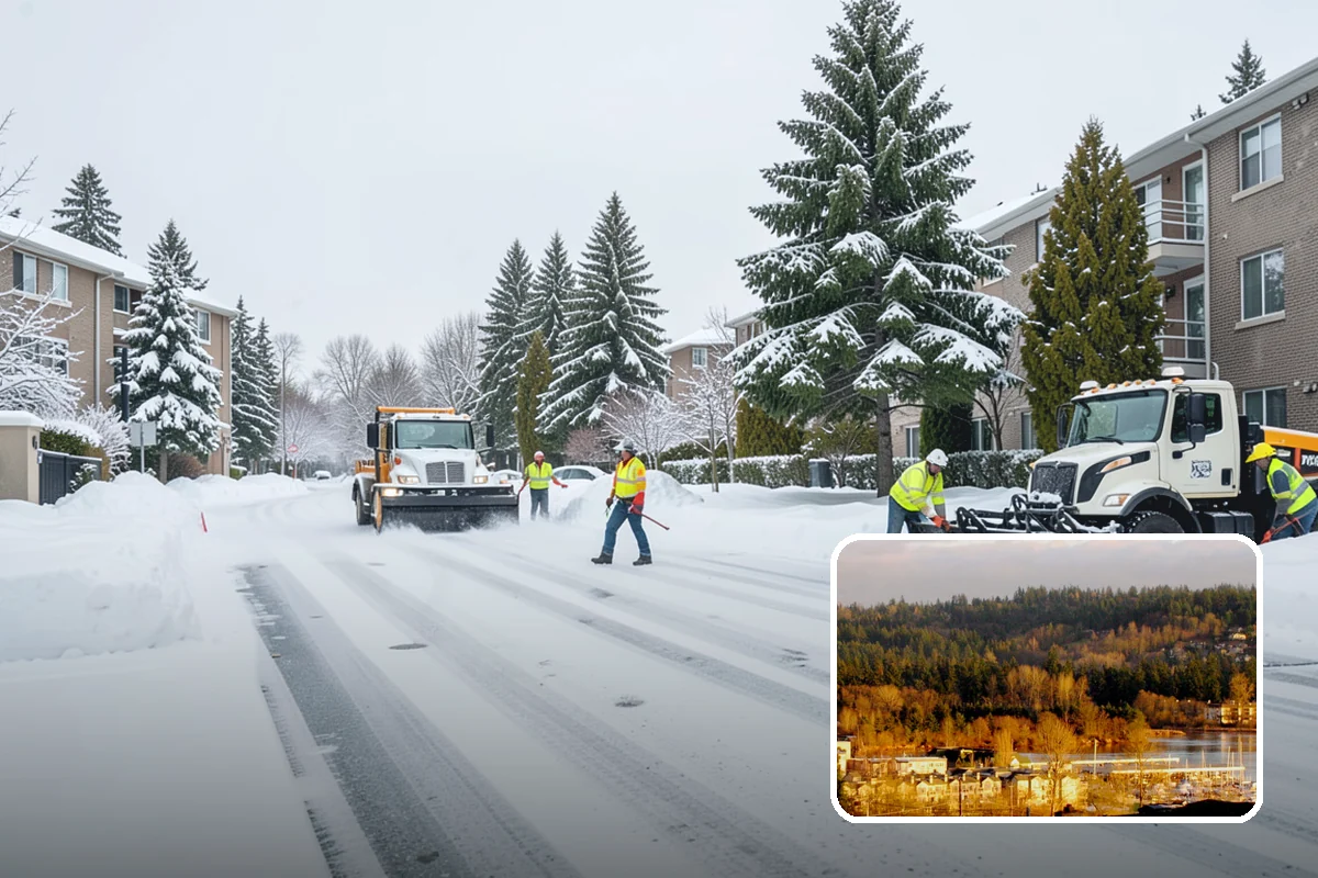 Self-Storage Facility Sidewalk Clearing in Kenmore, King County, WA - Office, gate, and unit-row walks kept passable for customers