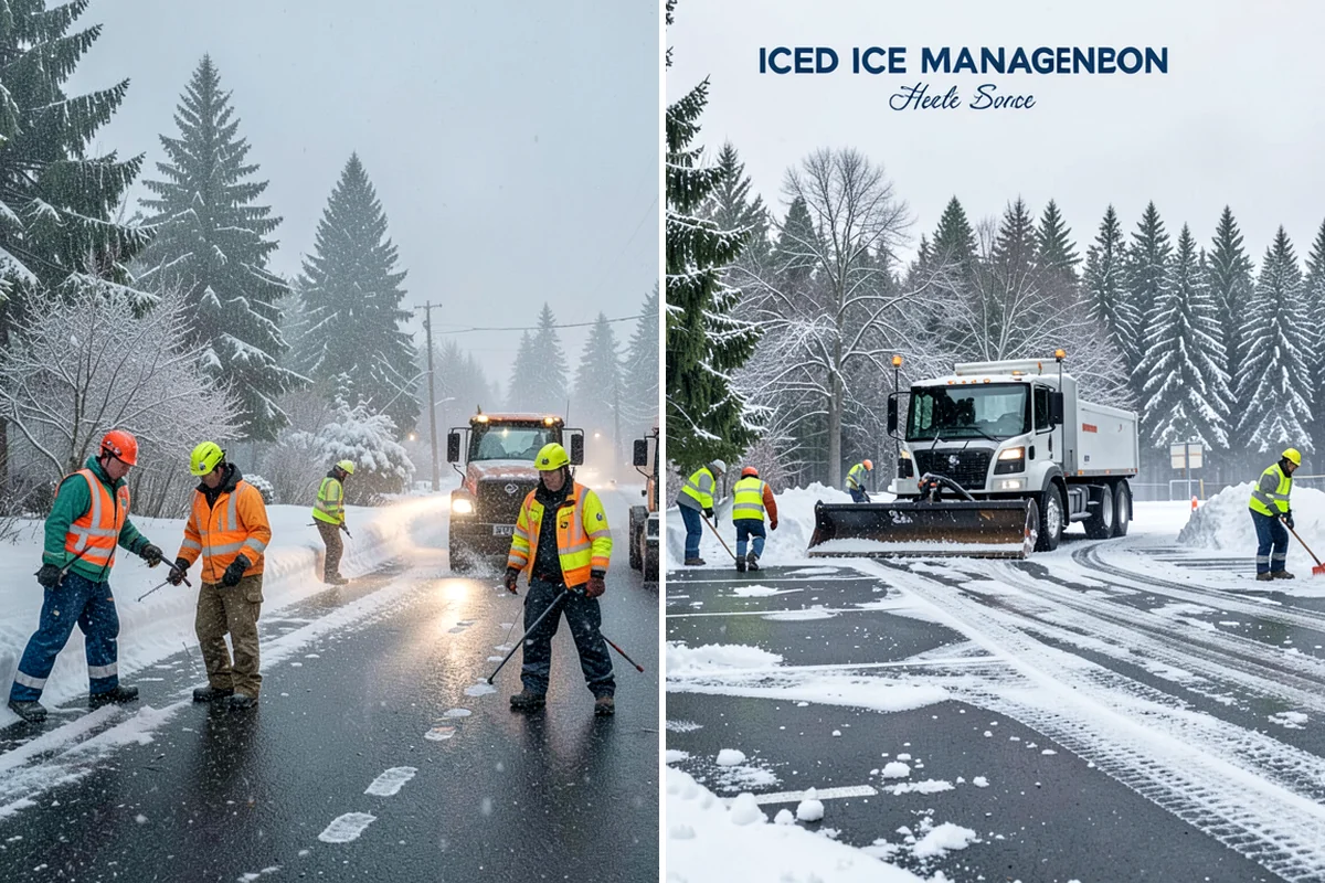 Self-Storage Facility Sidewalk Clearing in Kenmore, King County, WA - Clear the office entrance and gate keypad approach first