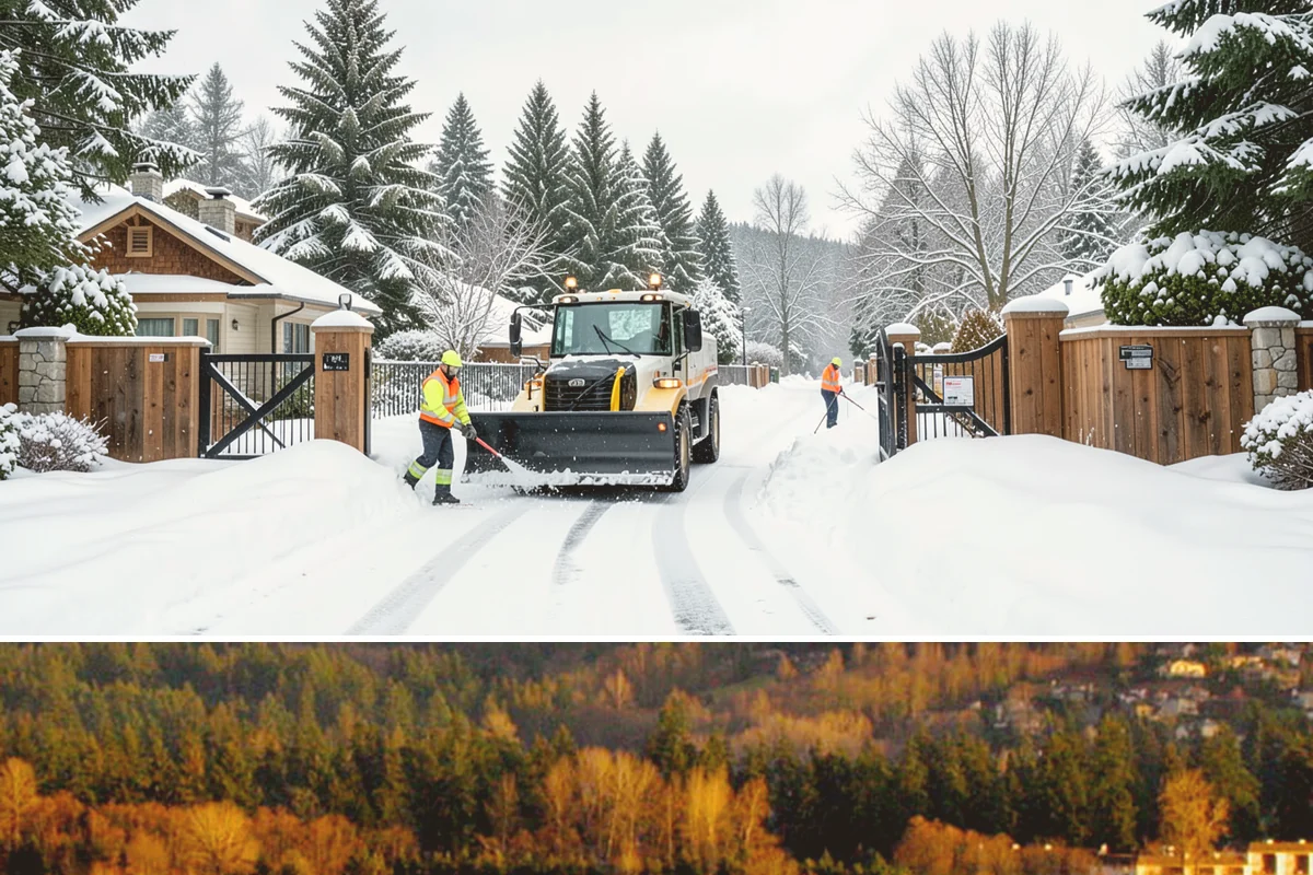 Self-Storage Facility Sidewalk Clearing in Kenmore, King County, WA - Self-storage demand holds from December through February, when shaded walks between buildings stay glazed after open areas clear.
