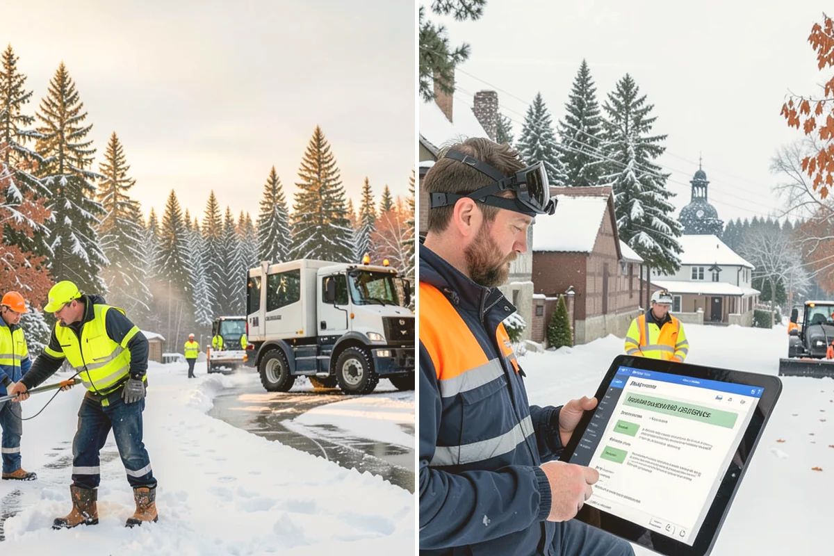 Self-Storage Facility Sidewalk Clearing in Kirkland, King County, WA - Clear the office entrance and gate keypad approach first